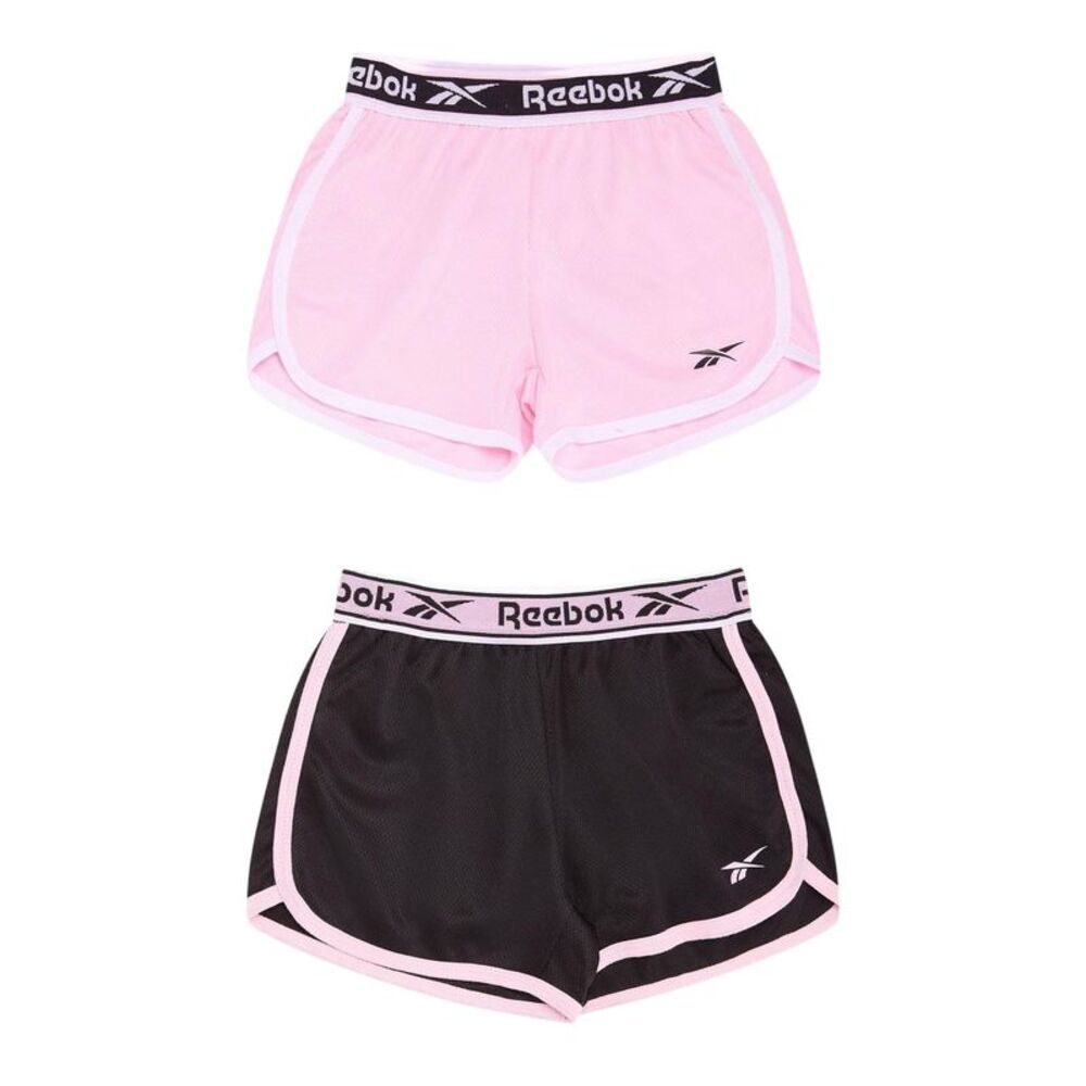 Reebok Girls Mesh Shorts (Pack of 2) / Black/Pink